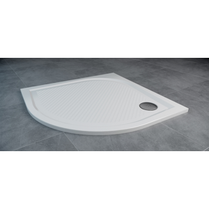 SanSwiss MARBLEMATE sprchová vanička bílá,čtvrtkruh R550 80x80x3 cm,800/30, (WMR55080004)