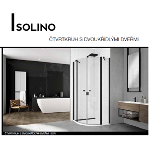 SanSwiss SOLINO BLACK Čtvrtkruh s 2-křídlými dveřmi 800/2000mm černá matná/čiré sklo SOR550800607 (SOR550800607)