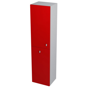 SAPHO - AILA skrinka vysoká s košom 35x140x30cm, ľavá, červená/strieborná (55647)