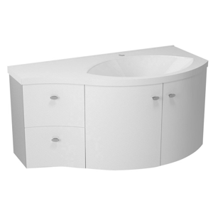SAPHO - AILA umývadlová skrinka 110x39cm, biela/strieborná, zásuvky vľavo (55621)