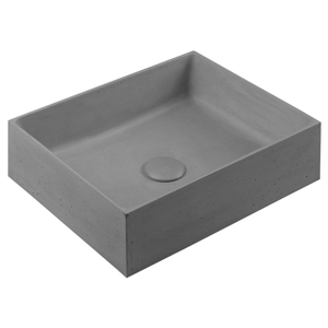 SAPHO - FORMIGO betónové umývadlo na dosku vrátane výpuste, 47,5x36,5 cm, šedá FG019
