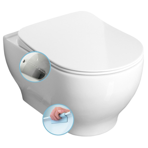 SAPHO - GARCIA závesné WC rimless 36,5x52,5cm s bidetovou sprškou (100512)