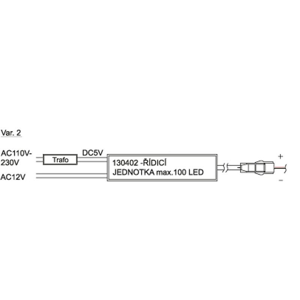 Sapho Led - Set riadiacej jednotky (max. 100 LED) vrátane transformátoru a 10m vodiča (130451)