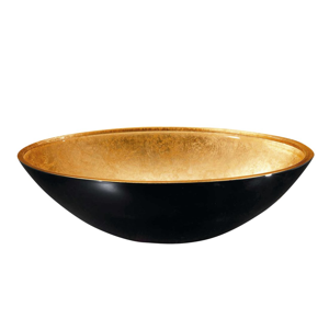 SAPHO - MURANO BLACK-GOLD sklenené umývadlo 40x14cm, zlata/čierna AL5318-77
