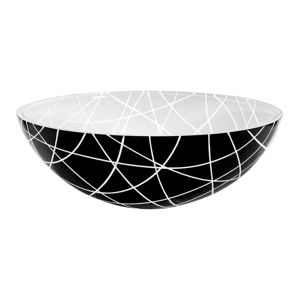 SAPHO - MURANO LINEA sklenené umývadlo 40x14cm, čierna/biela AL5318-13