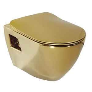 SAPHO - PAULA závesná WC misa, 35,5x50cm, zlatá TP325-AK00