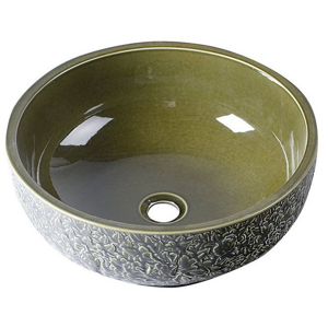 SAPHO - PRIORI keramické umývadlo, priemer 43cm, farba olivová (PI016)