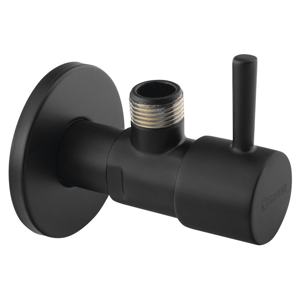 SAPHO - Rohový ventil s rozetou, kulatý, 1/2'x 3/8' , černá mat (SL015)