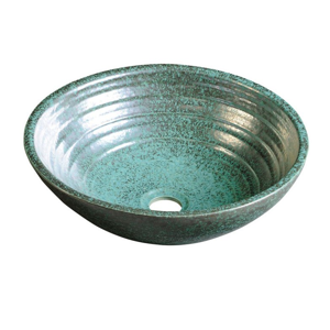 SAPHO SAPHO - ATTILA keramické umyvadlo, průměr 46,5 cm, zelená měď (DK016)