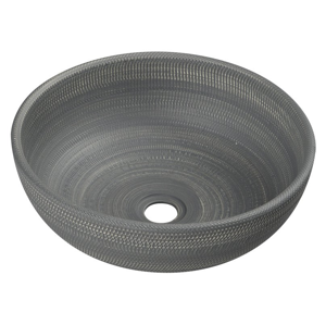 SAPHO - PRIORI keramické umývadlo, priemer 41 cm, 15 cm, farba šedá so vzorom PI024