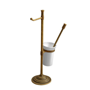 SAPHO - Stojan s držiakom na toaletný papier a WC kefou, bronz (MC132)