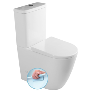 SAPHO - TURKU RIMLESS WC kombi misa zvýšená, WC sedátko Soft Close, sp./zad.odpad PC104