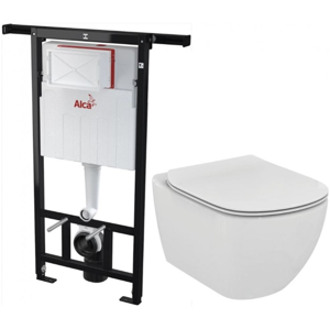 ALCAPLAST Jádromodul - předstěnový instalační systém bez tlačítka + WC Ideal Standard Tesi se sedátkem (AM102/1120 X TE3)