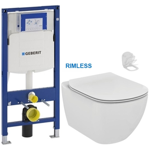 GEBERIT Duofix bez tlačidla + WC Ideal Standard Tesi se sedlem RIMLESS 111.300.00.5 TE2
