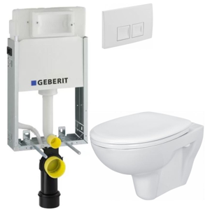 /SET/GEBERIT - SET KOMBIFIXBasic vrátane ovládacieho tlačidla DELTA 50 Biele pre závesné WC CERSANIT PRESIDENT + SEDADLO (110.100.00.1 50BI PR1)