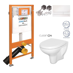 JOMOTech modul pre závesné WC s bielou doskou + WC CERSANIT ARTECO CLEANON + SEDADLO 174-91100900-00 AT1