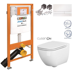 JOMOTech modul pre závesné WC s bielou doskou + WC CERSANIT CLEANON CASPIA + SEDADLO 174-91100900-00 CP1