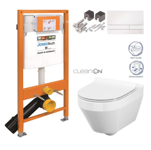 JOMOTech modul pre závesné WC s bielou doskou + WC CERSANIT CLEANON CREA OVÁL + SEDADLO 174-91100900-00 CR1