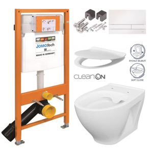 JOMOTech modul pre závesné WC s bielou doskou + WC CERSANIT CLEANON MODUO + SEDADLO 174-91100900-00 MO1