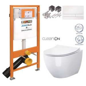JOMOTech modul pre závesné WC s bielou doskou + WC CERSANIT ZEN CLEANON + SEDADLO 174-91100900-00 HA1