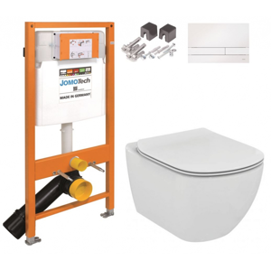 JOMO DUO modul pro závěsné WC s bílou deskou + WC Ideal Standard Tesi se sedátkem (174-91100900-00 TE3)