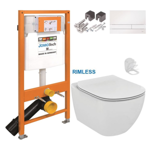 JOMOTech modul pre závesné WC s bielou doskou + WC Ideal Standard Tesi se sedlem RIMLESS 174-91100900-00 TE2