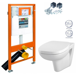 JOMOTech modul pro závěsné WC bez sedátka + WC CERSANIT FACILE + SEDÁTKO DURAPLAST SOFT-CLOSE (174-91100700-00 FA2)