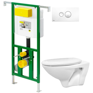 /SET/VIEGA - Eko PLUS modul do jadra WC čelnej ovládanie SET + ovládacie tlačidlo BIELE + WC CERSANIT MITO + SEDTÁKO (V622176BI MI1)