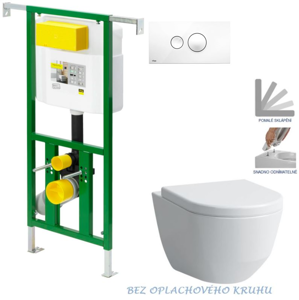 /SET/VIEGA - Eko PLUS modul do jadra WC čelnej ovládanie SET + ovládacie tlačidlo BIELE + WC LAUFEN PRO RIMLESS + SEDADLO (V622176BI LP1)