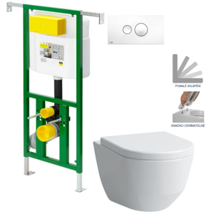/SET/VIEGA - Eko PLUS modul do jadra WC čelnej ovládanie SET + ovládacie tlačidlo BIELE + WC LAUFEN PRO + SEDADLO (V622176BI LP3)