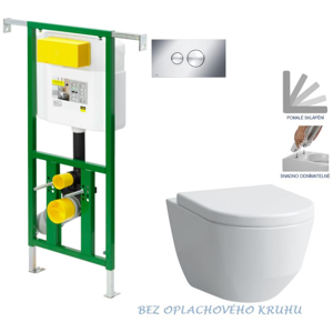 /SET/VIEGA - Eko PLUS modul do jadra WC čelnej ovládanie SET + ovládacie tlačidlo CHRÓM + WC LAUFEN PRO RIMLESS + SEDADLO (V622176CR LP1)