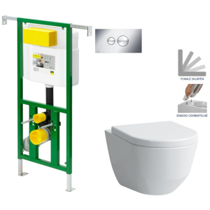 /SET/VIEGA - Eko PLUS modul do jadra WC čelnej ovládanie SET + ovládacie tlačidlo CHRÓM + WC LAUFEN PRO + SEDADLO (V622176CR LP3)
