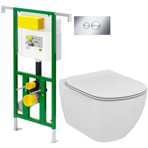 /SET/VIEGA - Eko PLUS modul do jadra WC čelnej ovládanie SET CHRÓM + ovládacie tlačidlo CHRÓM + WC TESI (V622176CR TE3)