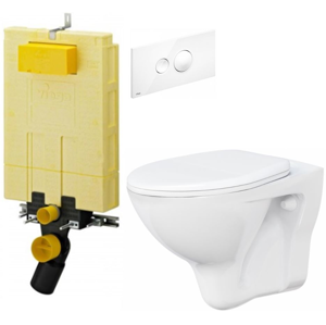 /SET/VIEGA - MONO modul WC čelné ovládanie + ovládacie tlačidlo BIELE + WC ARES + SEDENIE (V606732BI AR1)