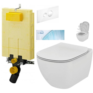 /SET/VIEGA - SET MONO modul WC čelné ovládanie + ovládacie tlačidlo BIELE + WC TESI so sedadlom SoftClose, AquaBlade (V606732BI TE1)