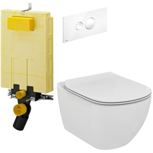/SET/VIEGA - SET MONO modul WC čelné ovládanie + ovládacie tlačidlo BIELE + WC TESI (V606732BI TE3)