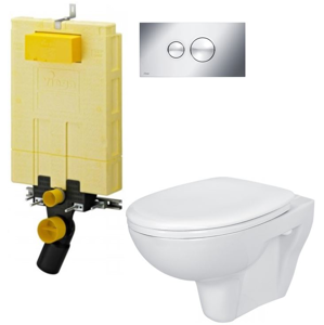 /SET/VIEGA - MONO modul WC čelné ovládanie + ovládacie tlačidlo CHRÓM + WC CERSANIT PRESIDENT + SEDADLO (V606732CR PR1)