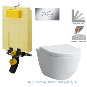 /SET/VIEGA - MONO modul WC čelné ovládanie + ovládacie tlačidlo CHRÓM + WC LAUFEN PRO RIMLESS + SEDADLO (V606732CR LP1)