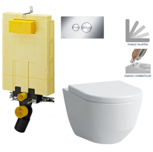/SET/VIEGA - MONO modul WC čelné ovládanie + ovládacie tlačidlo CHRÓM + WC LAUFEN PRO + SEDADLO (V606732CR LP3)