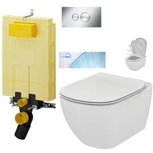 /SET/VIEGA - MONO modul WC čelné ovládanie + ovládacie tlačidlo CHRÓM + WC TESI so sedadlom SoftClose, AquaBlade (V606732CR TE1)