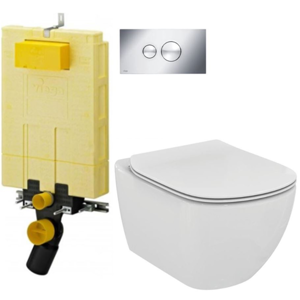 /SET/VIEGA - SET MONO modul WC čelné ovládanie + ovládacie tlačidlo CHRÓM + WC TESI (V606732CR TE3)