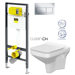 VIEGA Presvista modul DRY pre WC vrátane tlačidla Life5 CHROM + WC CERSANIT CLEANON COMO + SEDADLO V771973 LIFE5CR CO1