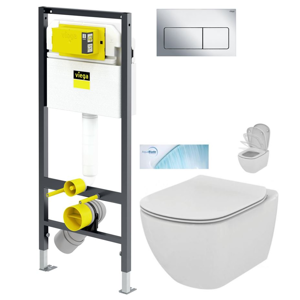 VIEGA Presvista modul DRY pre WC vrátane tlačidla Life5 CHROM + WC Ideal Standard Tesi so sedadlom SoftClose, AquaBlade V771973 LIFE5CR TE1