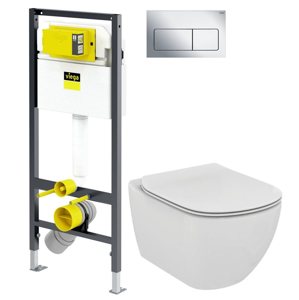 VIEGA Presvista modul DRY pro WC včetně tlačítka Life5 CHROM + WC Ideal Standard Tesi se sedátkem (V771973 LIFE5CR TE3)