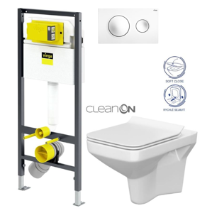 VIEGA Presvista modul DRY pre WC vrátane tlačidla Style 20 bielej + WC CERSANIT CLEANON COMO + SEDADLO V771973 STYLE20BI CO1