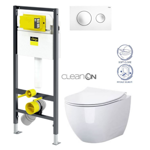 VIEGA Presvista modul DRY pre WC vrátane tlačidla Style 20 bielej + WC CERSANIT ZEN CLEANON + SEDADLO V771973 STYLE20BI HA1