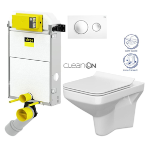VIEGA Presvista modul PURE pre WC vrátane tlačidla Style 20 bielej + WC CERSANIT CLEANON COMO + SEDADLO V771928 STYLE20BI CO1