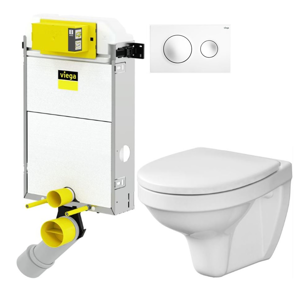 VIEGA Presvista modul PURE pre WC vrátane tlačidla Style 20 bielej + WC CERSANIT DELFI + SEDADLO V771928 STYLE20BI DE1