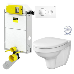 VIEGA Presvista modul PURE pre WC vrátane tlačidla Style 20 bielej + WC CERSANIT DELFI + SOFT SEDADLO V771928 STYLE20BI DE2