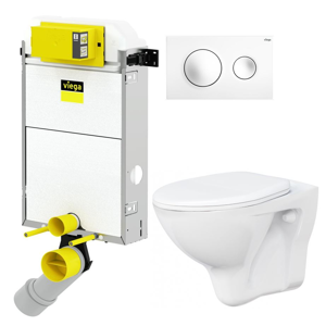 VIEGA Presvista modul PURE pre WC vrátane tlačidla Style 20 bielej + WC CERSANIT ARES + SEDADLO V771928 STYLE20BI AR1